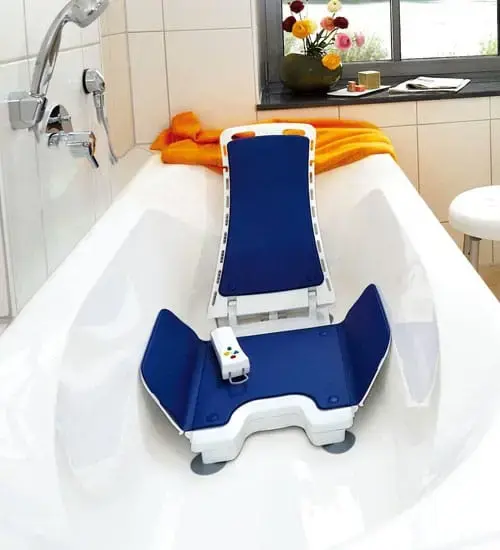bath with chair lift